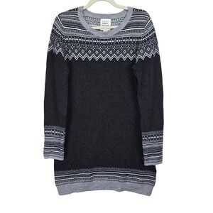 Anthropologie Between Me & You Sweater‎ Dress Large Fair Isle dots Wool Scandi